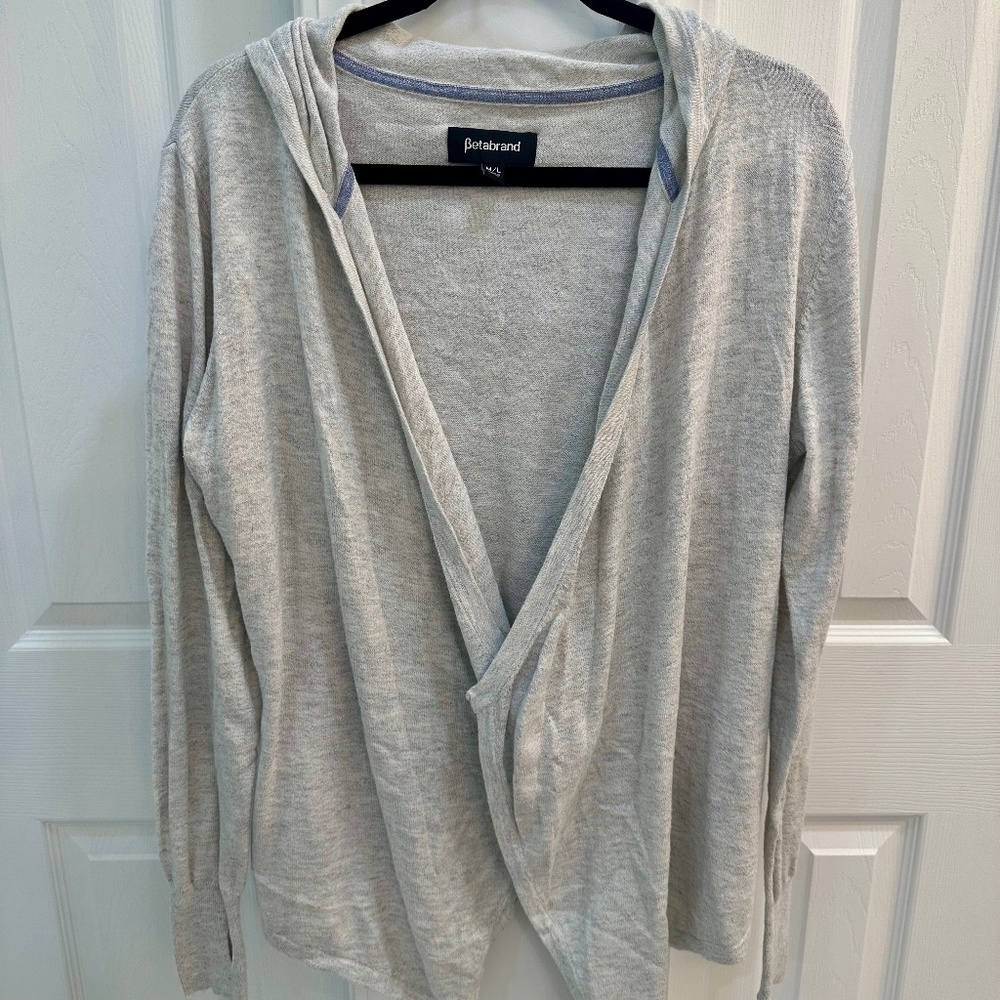 Betabrand Hooded Wrap Sweater